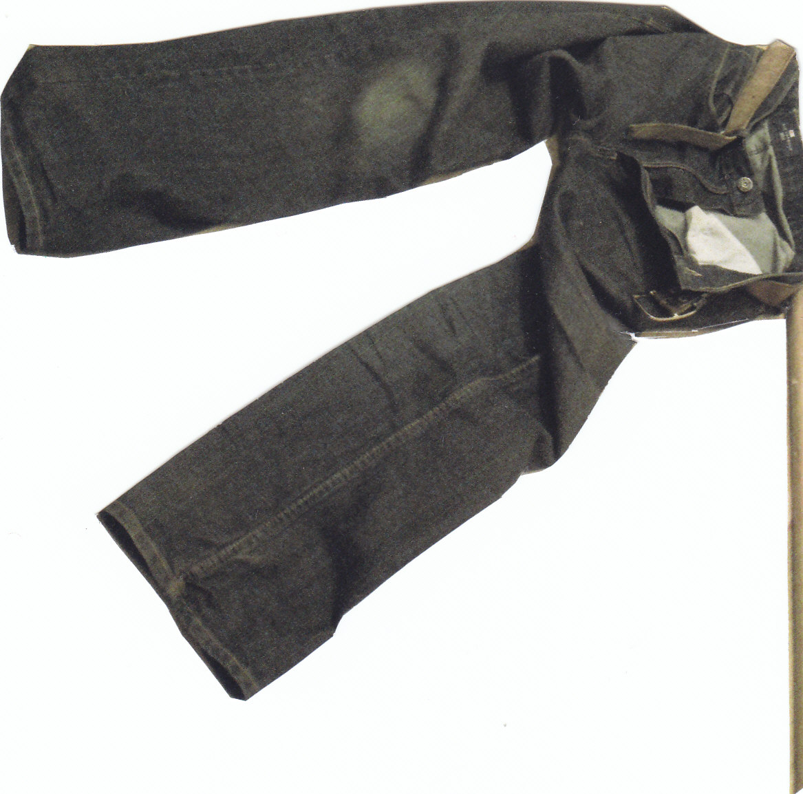 The banner: a pair of jeans on a pole
